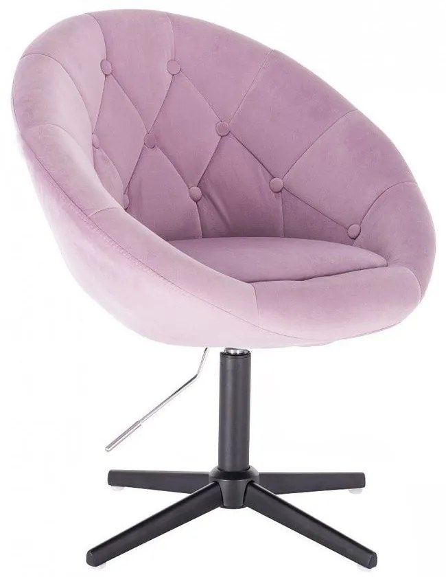 LuxuryForm DESIGN Kreslo VERA VELUR na čiernom kríži - levanduľa