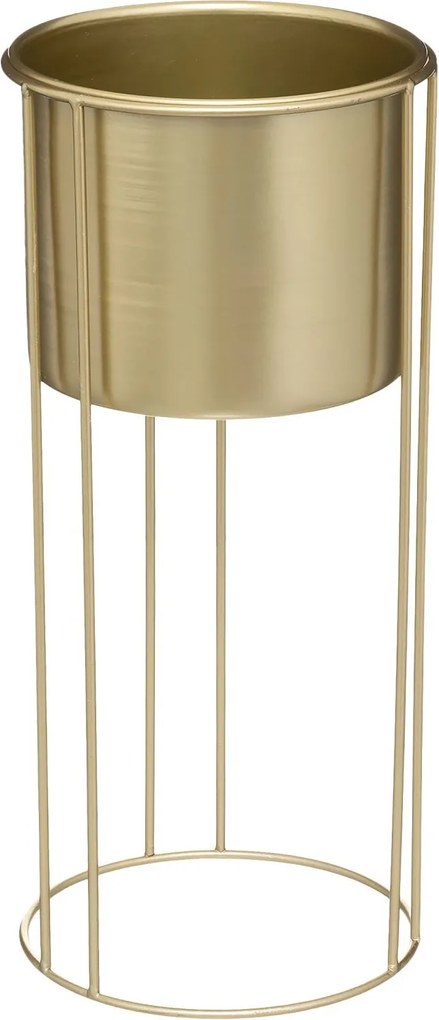 KOVOVÝ KVETINÁČ SO STOJANOM MAX GOLD SADA 2KS 58X21,5 CM+41,5X18,5 CM ZLATÁ