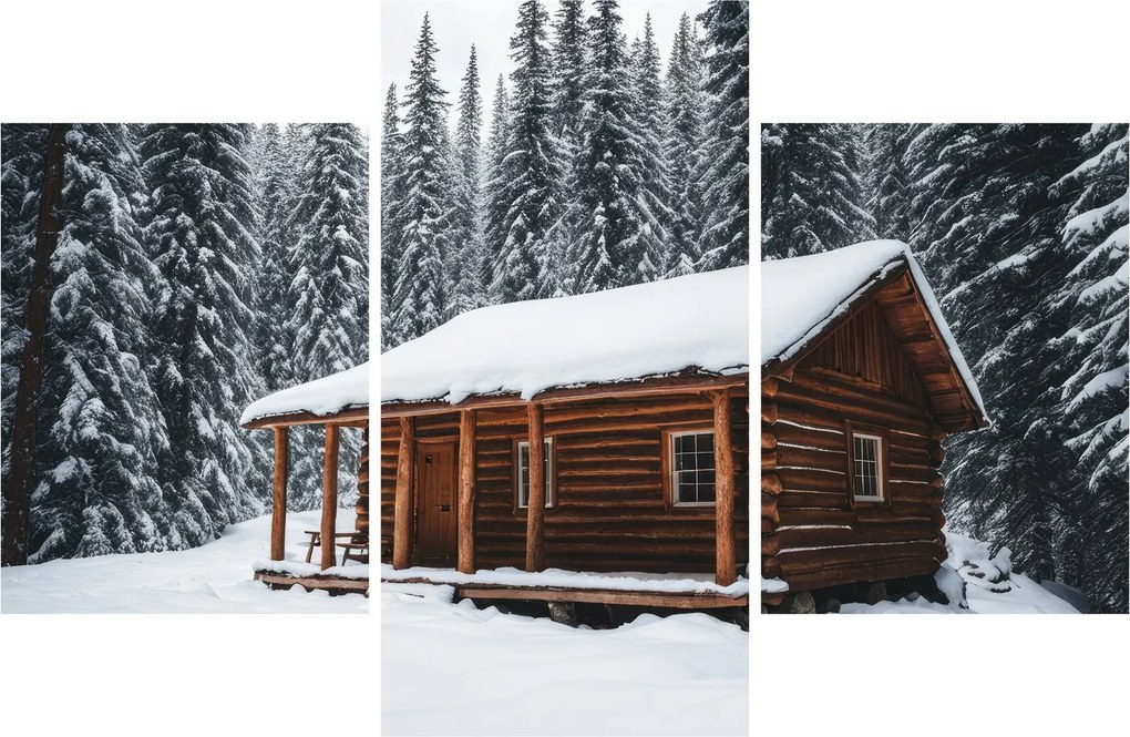 Obraz - Zasnežená chata (90x60 cm)