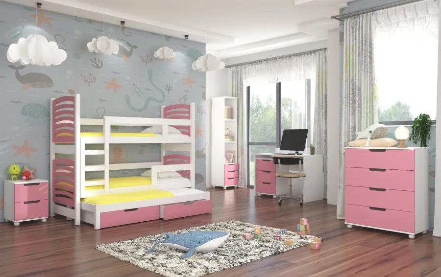 Detská izba s poschodovou posteľou ružová Dunkeld