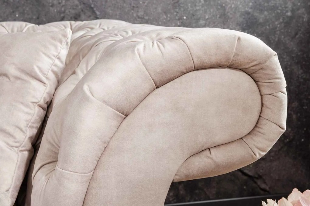 Dizajnová sedačka Rubby Chesterfield 225 cm šampanský zamat