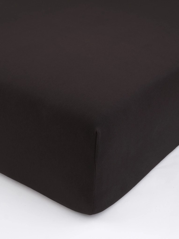 Jersey plachta s elastanom Deluxe 140 × 200 cm – tmavo hnedá