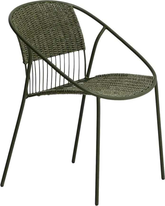 Tmavozelená záhradná stolička Atrani – Kave Home