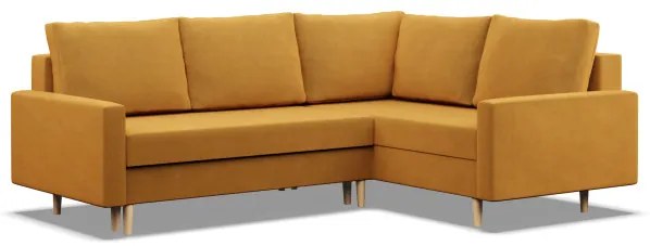 Rohová rozkladacia sedačka BLANK Elegant pravá, žltá