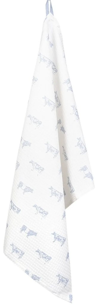 Kuchynská utierka s modrou potlačou Life with Cows - 50 * 70 cm