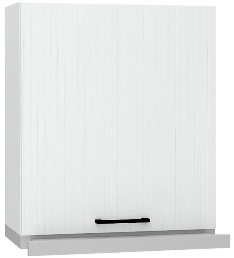 Skrinka do kuchyne biela Kate w60/68 slim PL so strieborným digestorom