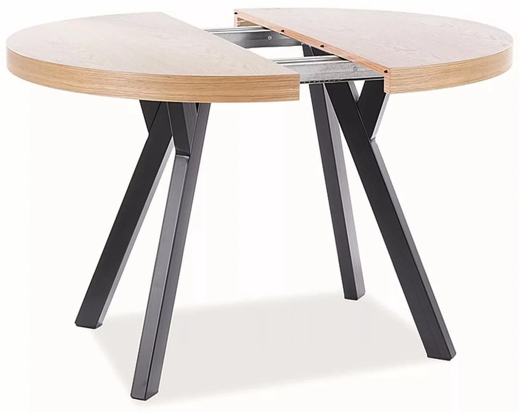 Rozkladací dyhovaný jedálenský stôl Domingo 100/250 cm dub/čierny