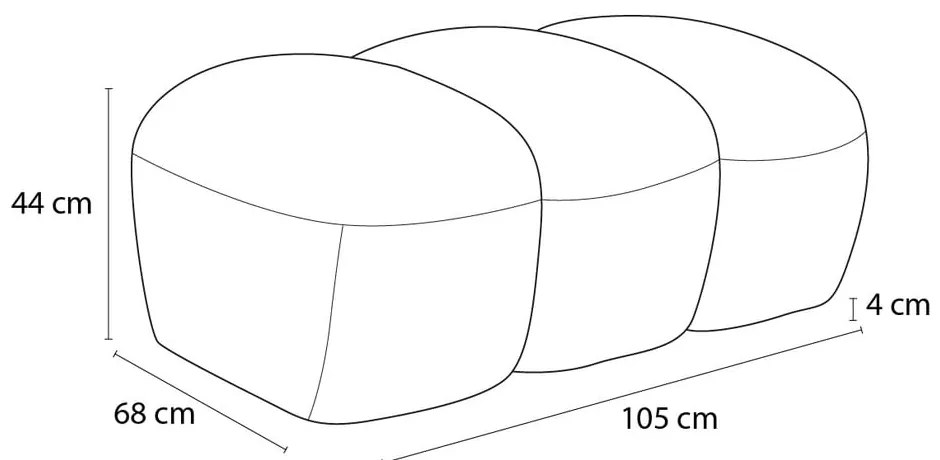 Biela podnožka z textílie buklé Hippolyte – Bobochic Paris