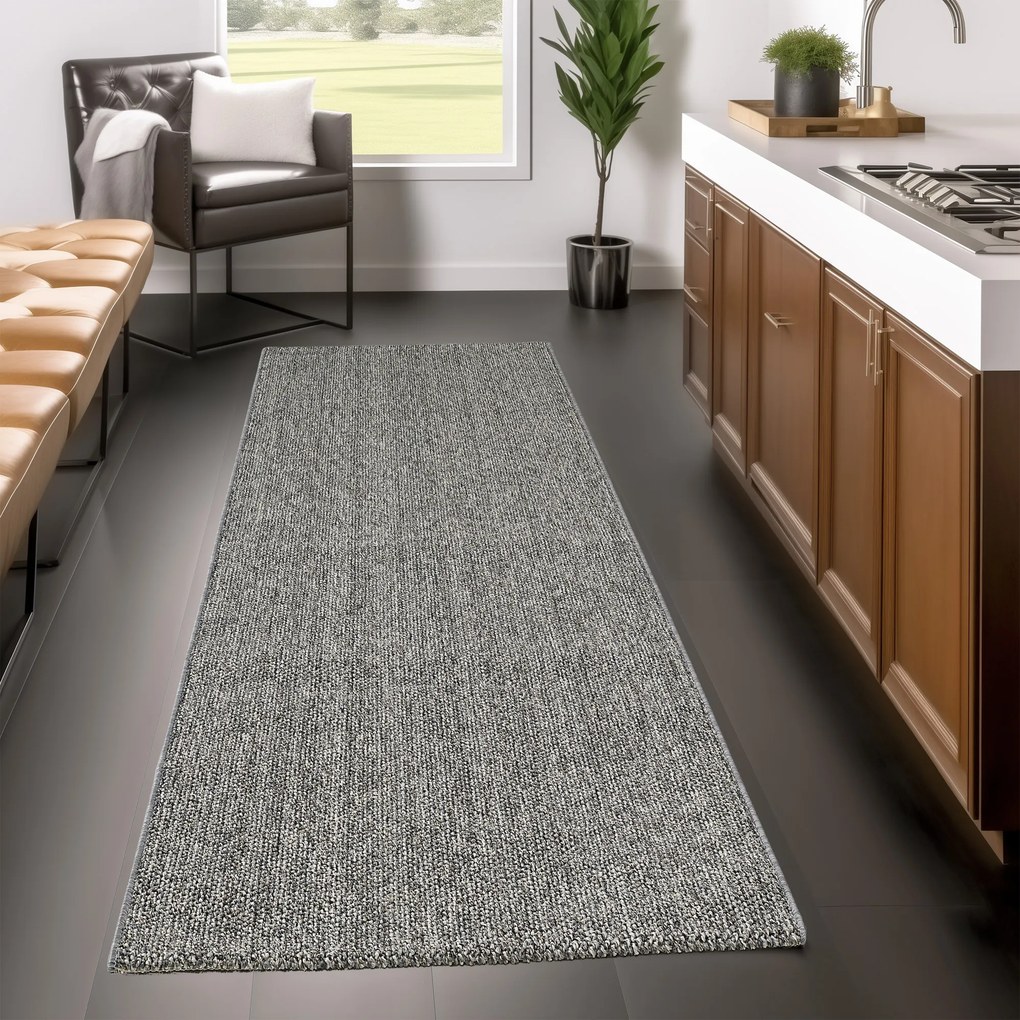 Ayyildiz, Koberec behúň Loom 4300 Grey, 80x250, šedá, obývacia izba