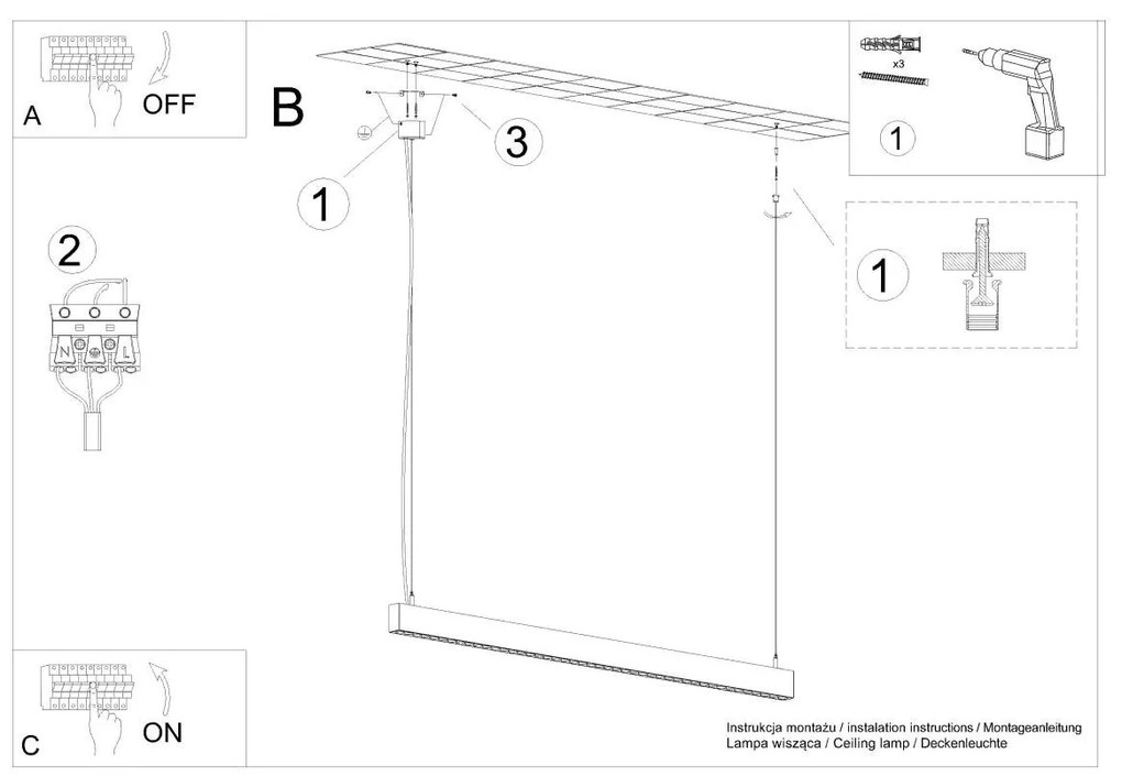 Thoro Lighting Závesné LED svietidlo Soren 120, 1x LED 41w, 3000k, b