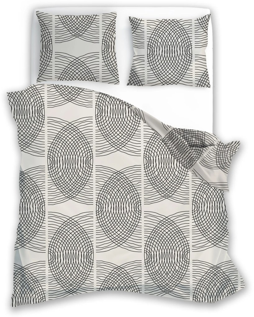 Povlečení z mikrovlákna SATYN 008 160x200 cm + 2x 70x80 cm šedé/bílé