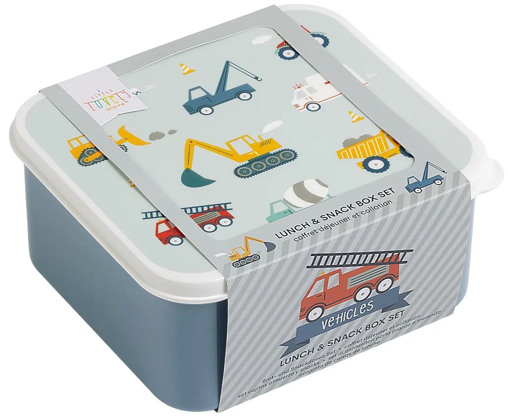 A Little Lovely Company - súprava štyroch desiatových škatuliek - vozidlá