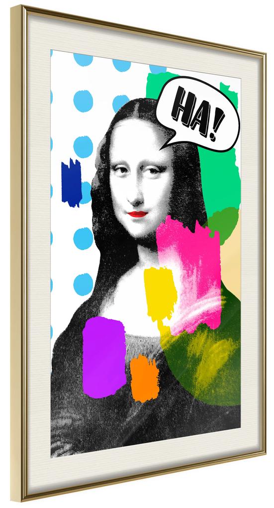 Artgeist Plagát - Mona Lisa Pop-art [Poster] Veľkosť: 20x30, Verzia: Zlatý rám s passe-partout