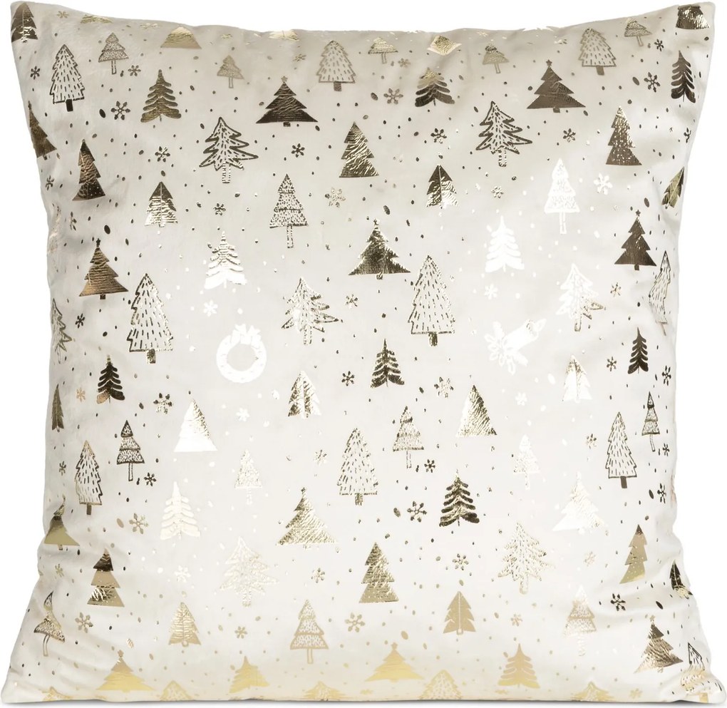 VIANOČNÁ DEKORAČNÁ OBLIEČKA NA VANKÚŠ GOLDY1 45X45 CM KRÉMOVÁ