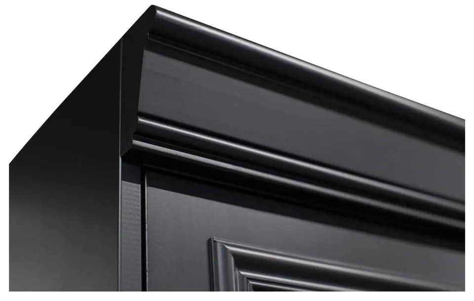 Čierna vitrína z borovicového dreva 110x215x44 cm Organize – WOOOD