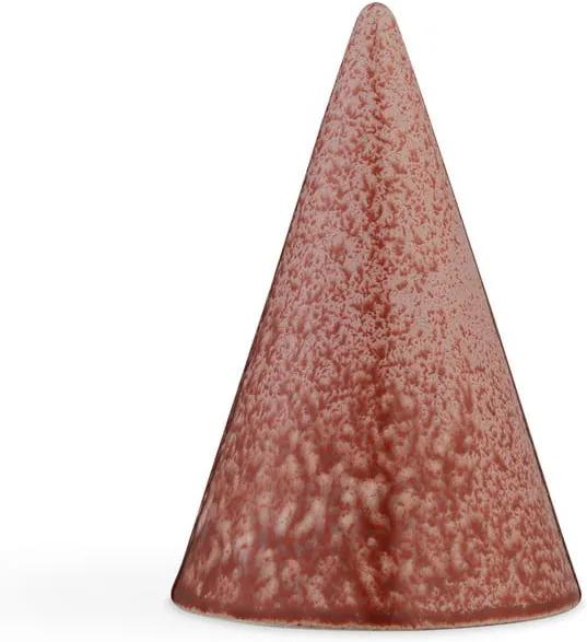 Červená kameninová dekoratívna soška Kähler Design Glazed Cone Burgundy, výška 15 cm