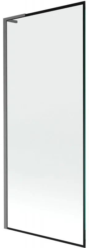 Mexen Next L, 1-krídlová vaňová zástena 80 x 150 cm, 6mm číre sklo-čierny vzor, grafitový profil, 895-080-000-03-70-66