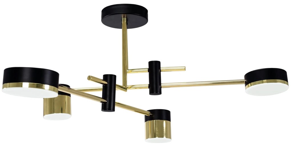 Toolight Toolight, LED stropné svietidlo 4x30W APP1001-4C, čierna-zlatá, OSW-07533
