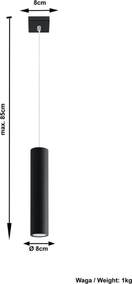 Čierne kovové závesné svietidlo Castro – Sollux