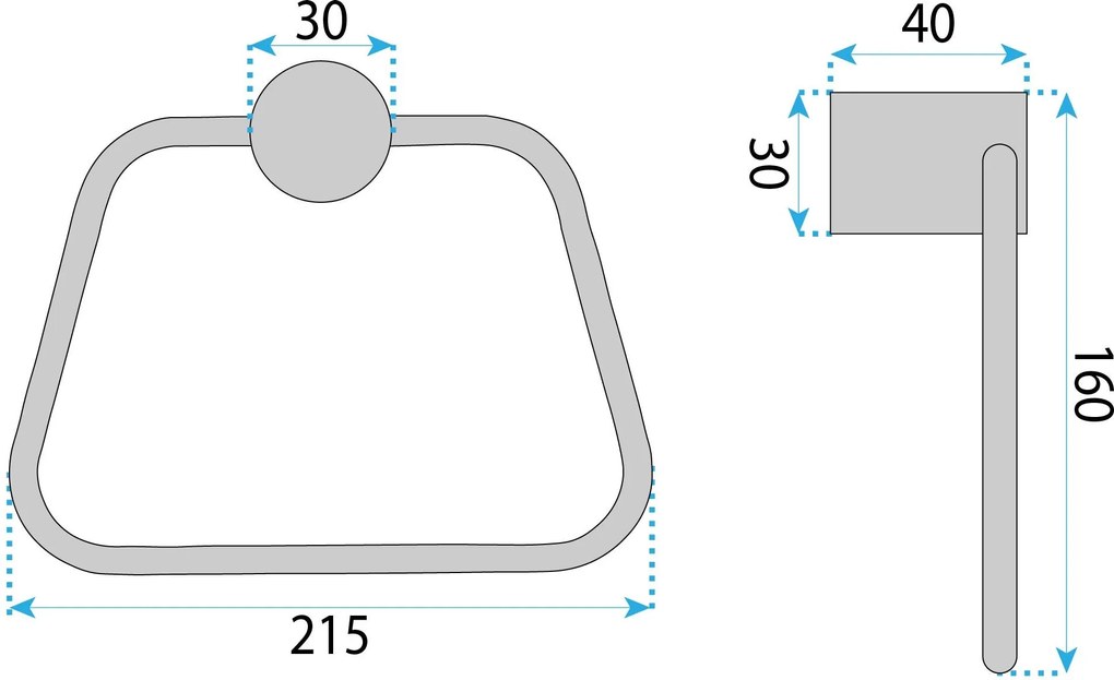 Rea Tomi, vešiak na uterák, medená matná, REA-88077