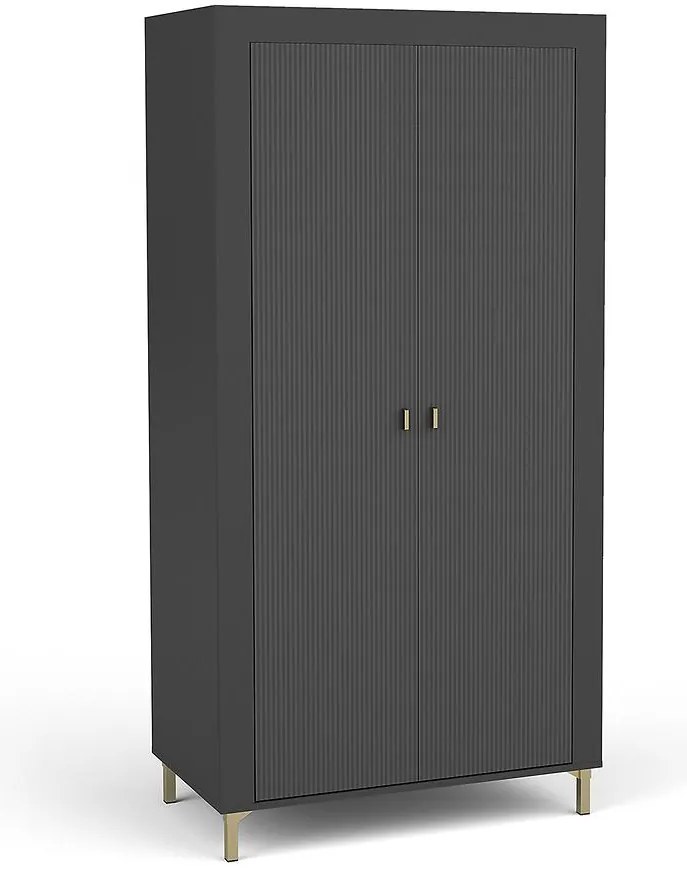 Skriňa Mossa M01 2D dub whisky/čierna matt