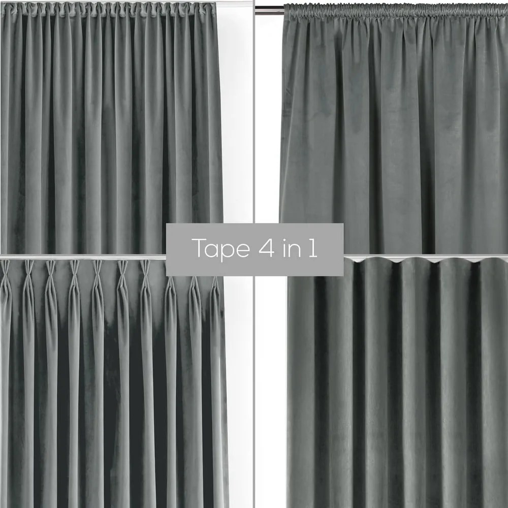 Sivý zamatový dimout záves 200x250 cm Velto – Filumi