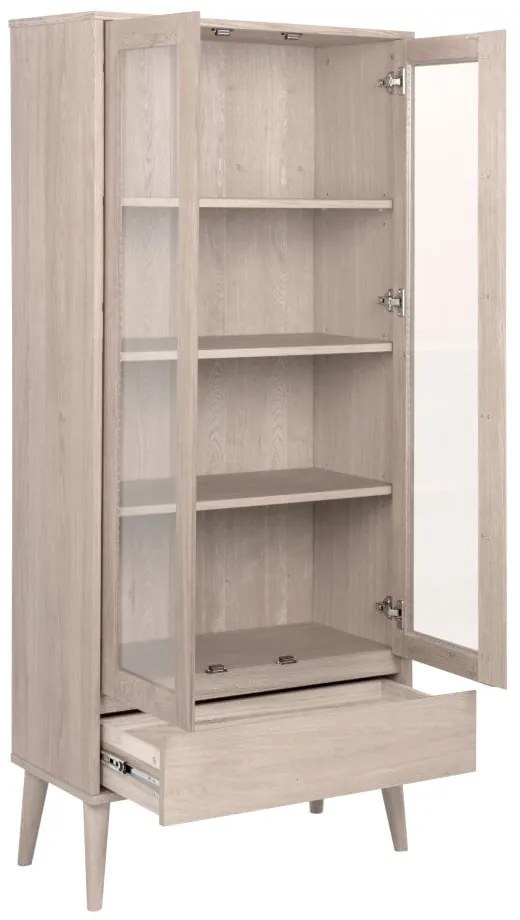 Vitrína v dekore duba v prírodnej farbe 80x178 cm Nagano – Actona