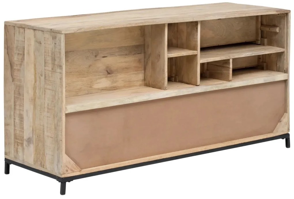 furniture-nabytek.cz - Masívna skrinka pod umývadlo Laos z mangoového dreva, lakovaná, prírodná farba – 146×50×76 cm