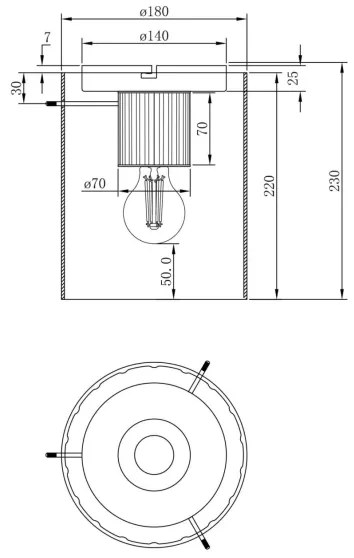 Globo 15904DS - Stropné svietidlo TULIVAR 1xE27/40W/230V pr. 18 cm šedá