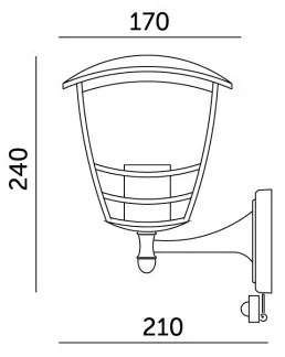 Vonkajšie nástenné svietidlo so senzorom TEVIO 1xE27/60W/230V IP54 čierna