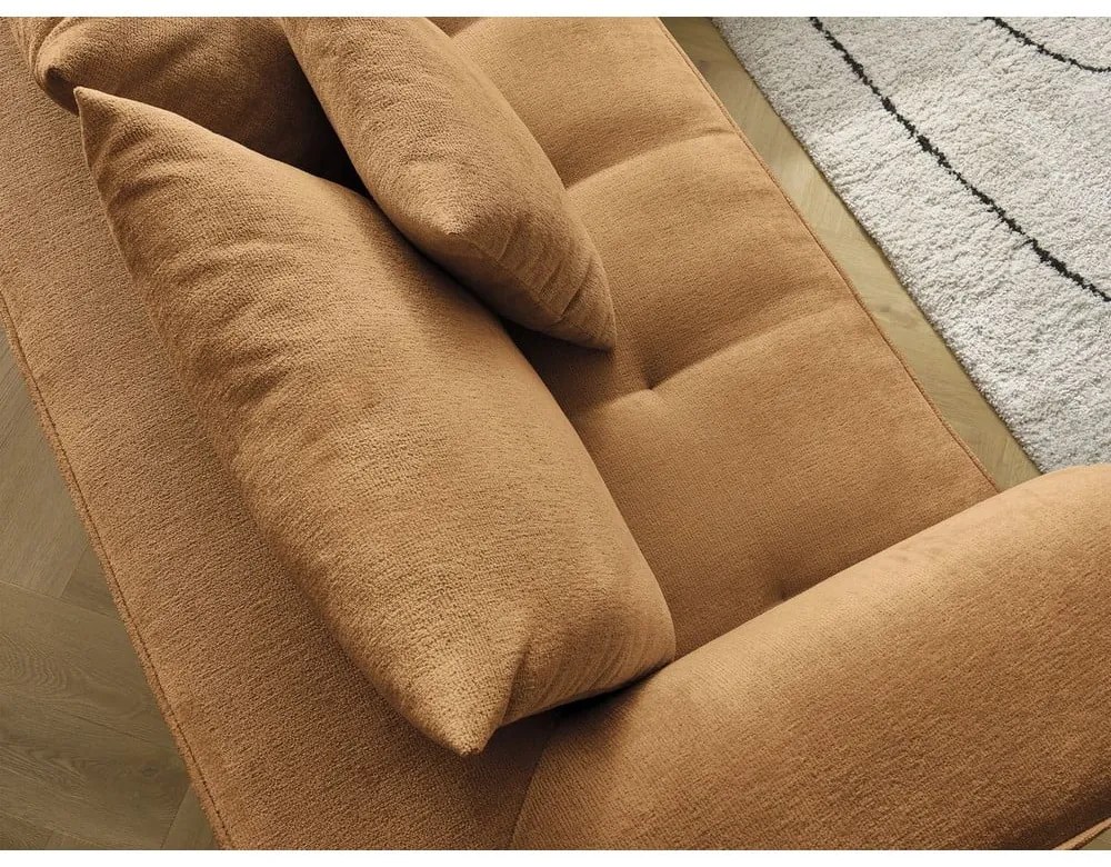 Ženilková rohová pohovka v horčicovej farbe (ľavý roh/do L) Whesley – Bobochic Paris