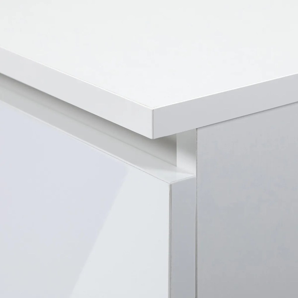 Písací stôl A-6 90 cm biely lesk pravý
