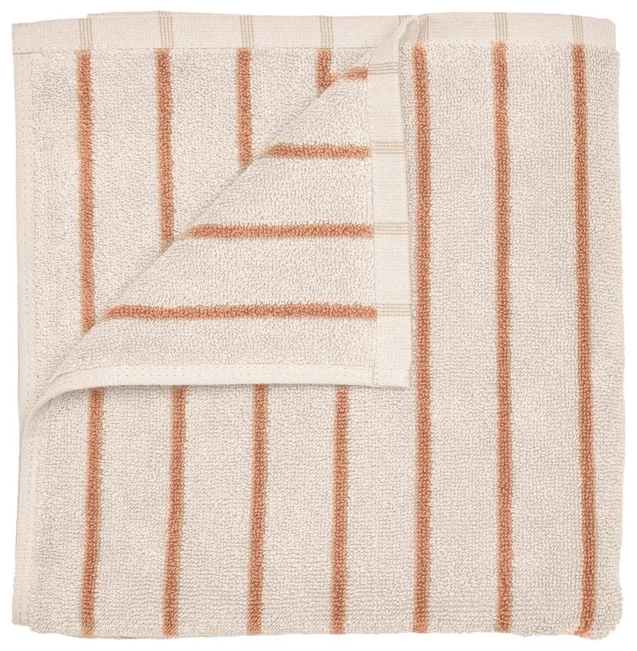 Oranžový/béžový froté uterák z Bio bavlny 30x50 cm Arto – Blomus
