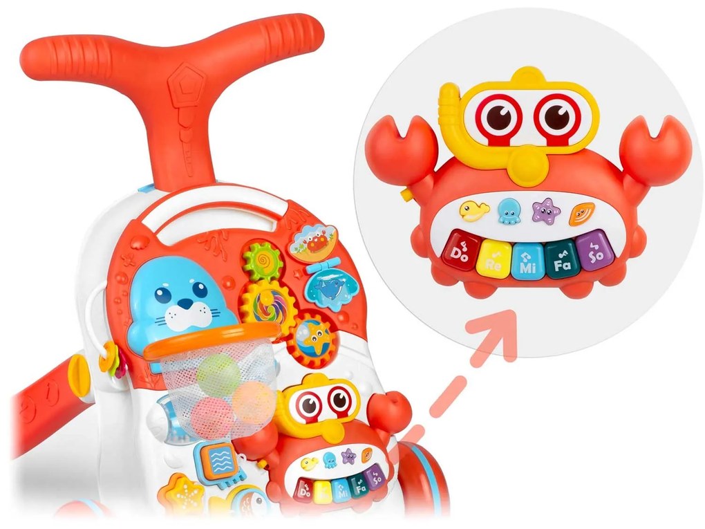 Ricokids Vzdelávacie chodítko 2 v 1 RK-810 biely a červený
