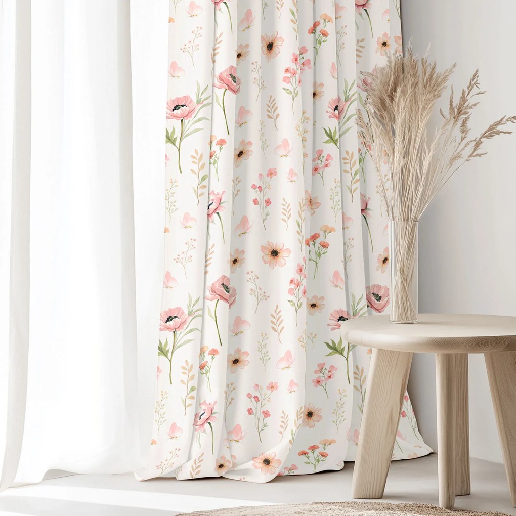 Goldea dekoračný záves - ružové kvietky 200x150 cm