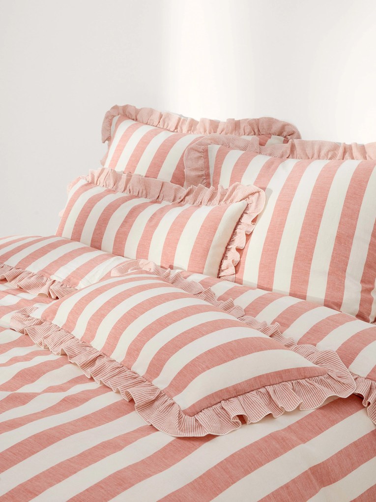 Obliečka na paplón z ľanu a bavlny's volánmi Posie