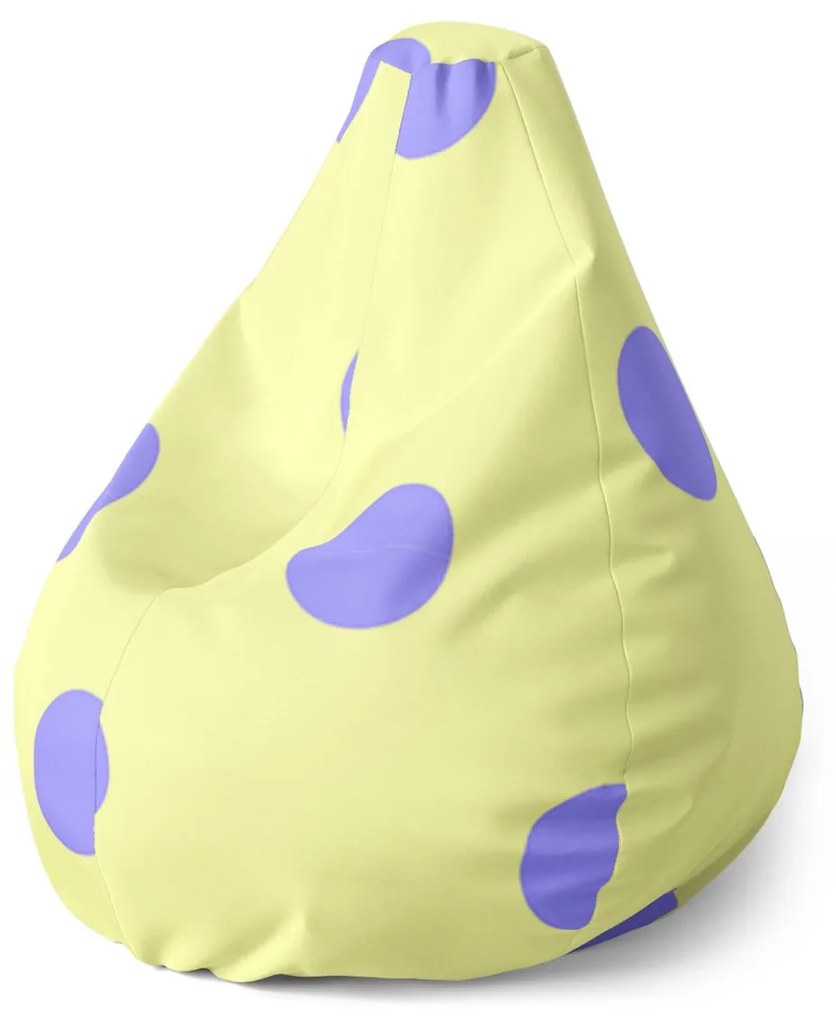 Sablio Sedací vak Pear Fialové bodky - 140 x 100 x 25 cm