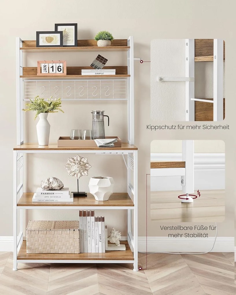 Kuchynská polička so 14 háčikmi VASAGLE KKS025W41EU