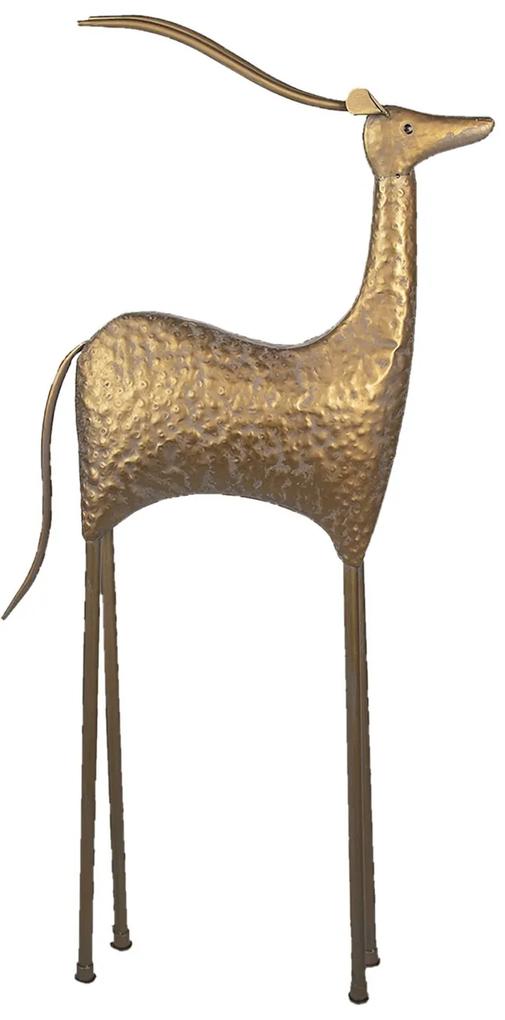Zlatá dekoratívne kovová socha Antilopa - 50 * 21 * 130 cm