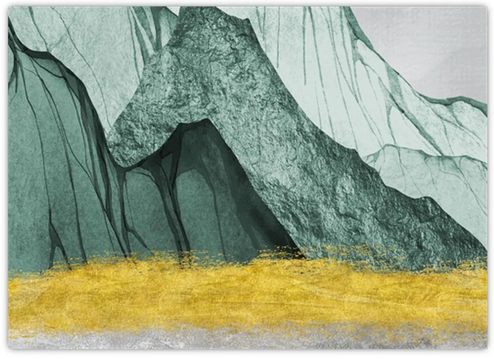 Sklenený obraz - Smaragdové hory N⁰2 (70x50 cm)