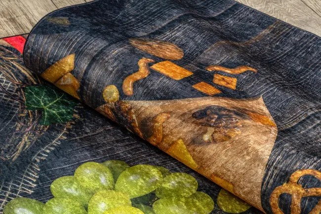 Protišmykový koberec / behúň ANDRE 9009 hnedý / žltý