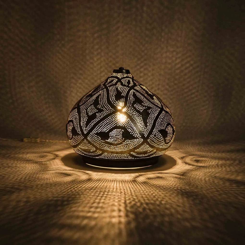 Stolová strieborná lampa Qahira D22