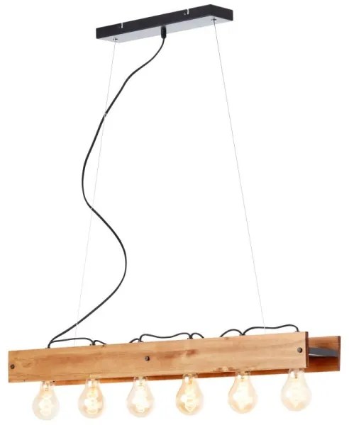 Brilliant - Luster na lanku CALANDRA 6xE27/42W/230V borovica