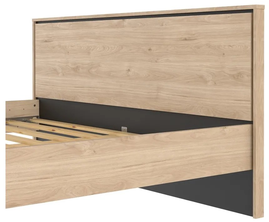 Dvojlôžková posteľ v dekore duba s roštom 180x200 cm v prírodnej farbe Ry – Tvilum