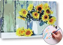 Maľovanie podľa čísel SLNEČNICE VO VÁZE  – stredná náročnosť