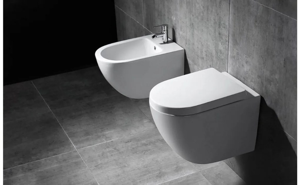 Rea Carlo mini - Závesný bidet, biela, REA-C2276