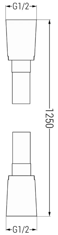 Mexen príslušenstvo, Sprchová hadica 125 cm, hladký povrch, čierna, 79425-70