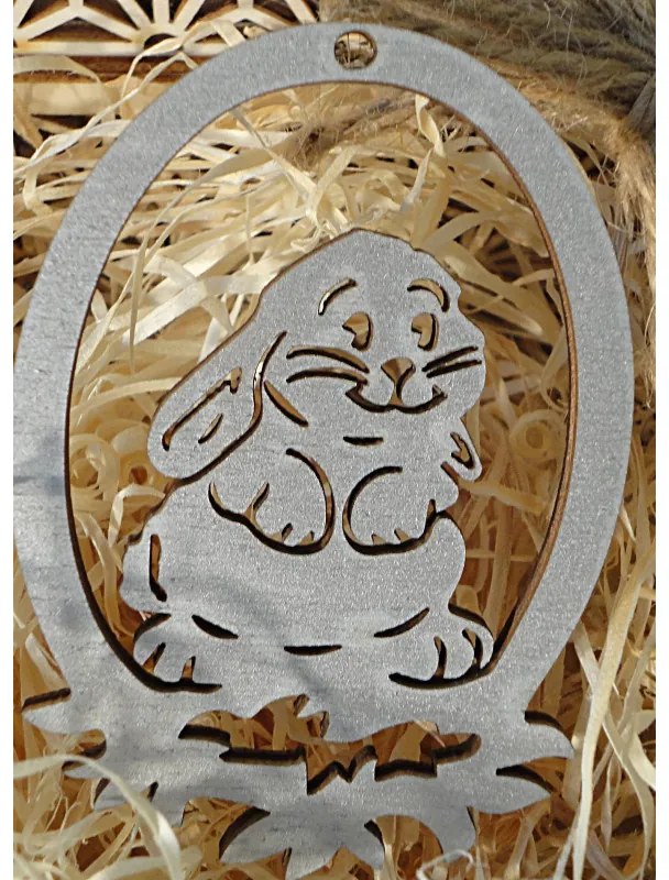 vyrezávaná veľkonočná ozdoba zajac z dreva I SENTOP PR0036