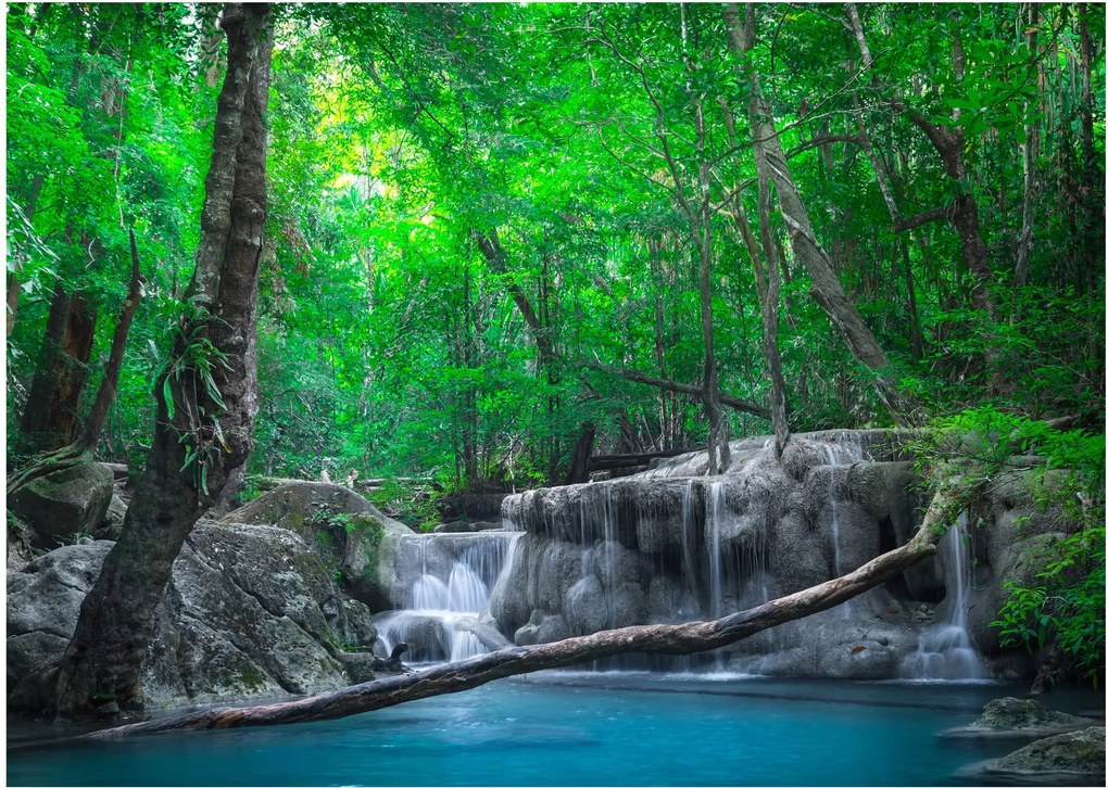 Obraz - Vodopád Erawan, Kanchanaburi, Thajsko (70x50 cm)