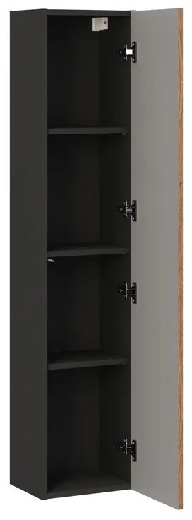 Koupelnová sestava s deskou, skříňkami a zápustným umyvadlem Talia Casella 60 cm černý mat/dub casella